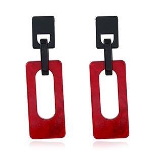 Black and Red acrylic dangly earrings